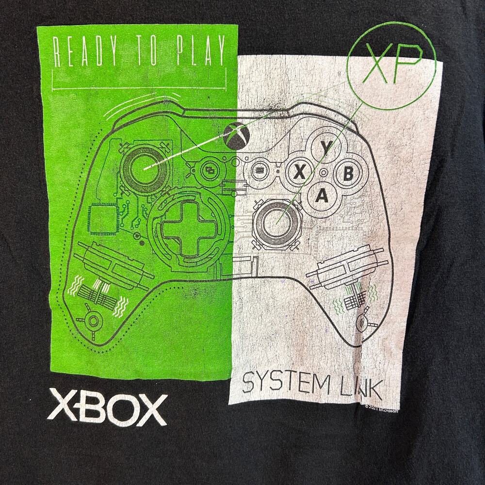 Xbox Ready To Play Graphic T-Shirt Small Black System Link Gamer Tee